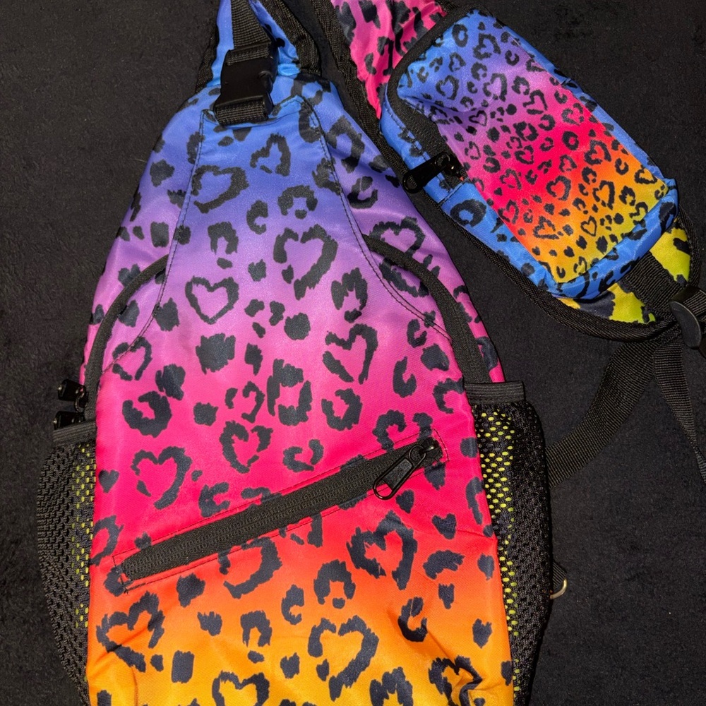 Colorful Leopard Print Crossbody Bag